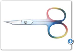 1077
Nail Scissors Arrow Point
Curved Colored Handle