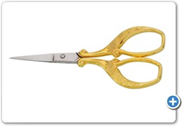 1085
Embroidery Scissors, 9cm, Straight
(Half Gold)