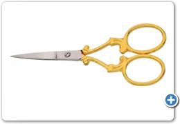 1086
Embroidery Scissors, 9cm, Straight
(Half Gold)