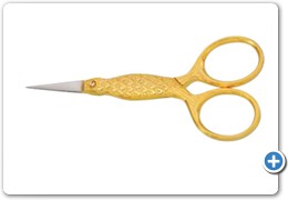 1087
Embroidery Scissors, 9cm, Straight
(Half Gold)