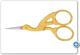 1093
Embroidery Scissors, 9cm, Straight
(Half Gold)