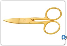 1100
Nail Scissors, 10cm
Straight (Full Gold)